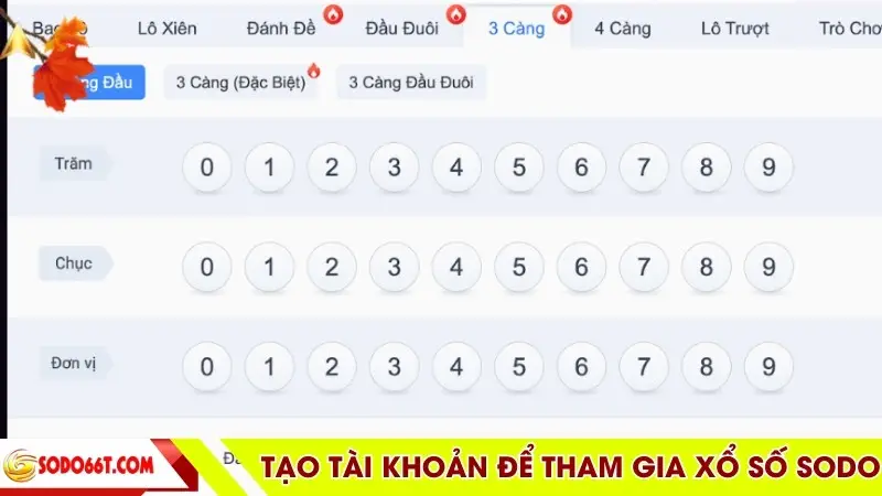 Tạo tài khoản để tham gia xổ số SODO66